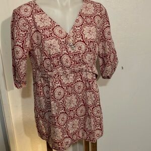 🌈 Motherhood 100% cotton top with surplice neck Large